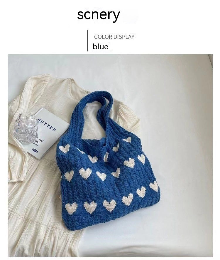 HEART KNITTED BAG