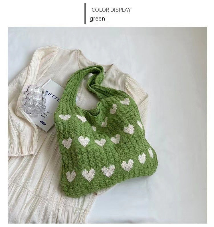 HEART KNITTED BAG