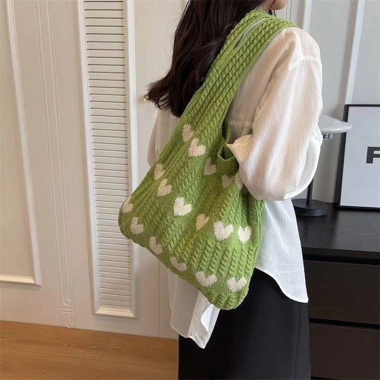 HEART KNITTED BAG